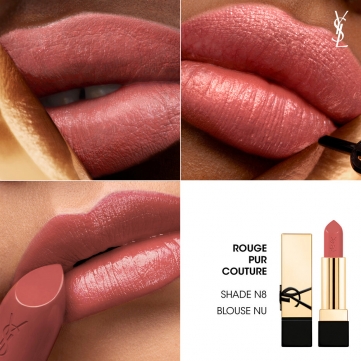 son ysl rouge pur couture caring satin lipstick   n8 blouse nu