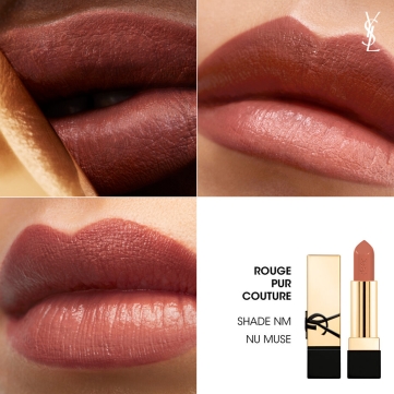 son ysl rouge pur couture caring satin lipstick    nm nu muse