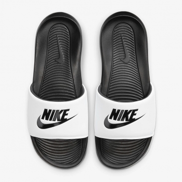 nike victori one slide black white